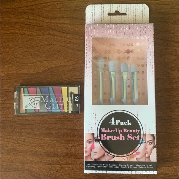 Malibu Glitz Other - It’s bundle time! NWOT Malibu Glitz Eye Palette #06 & 4 Pack Make-Up Brush Set